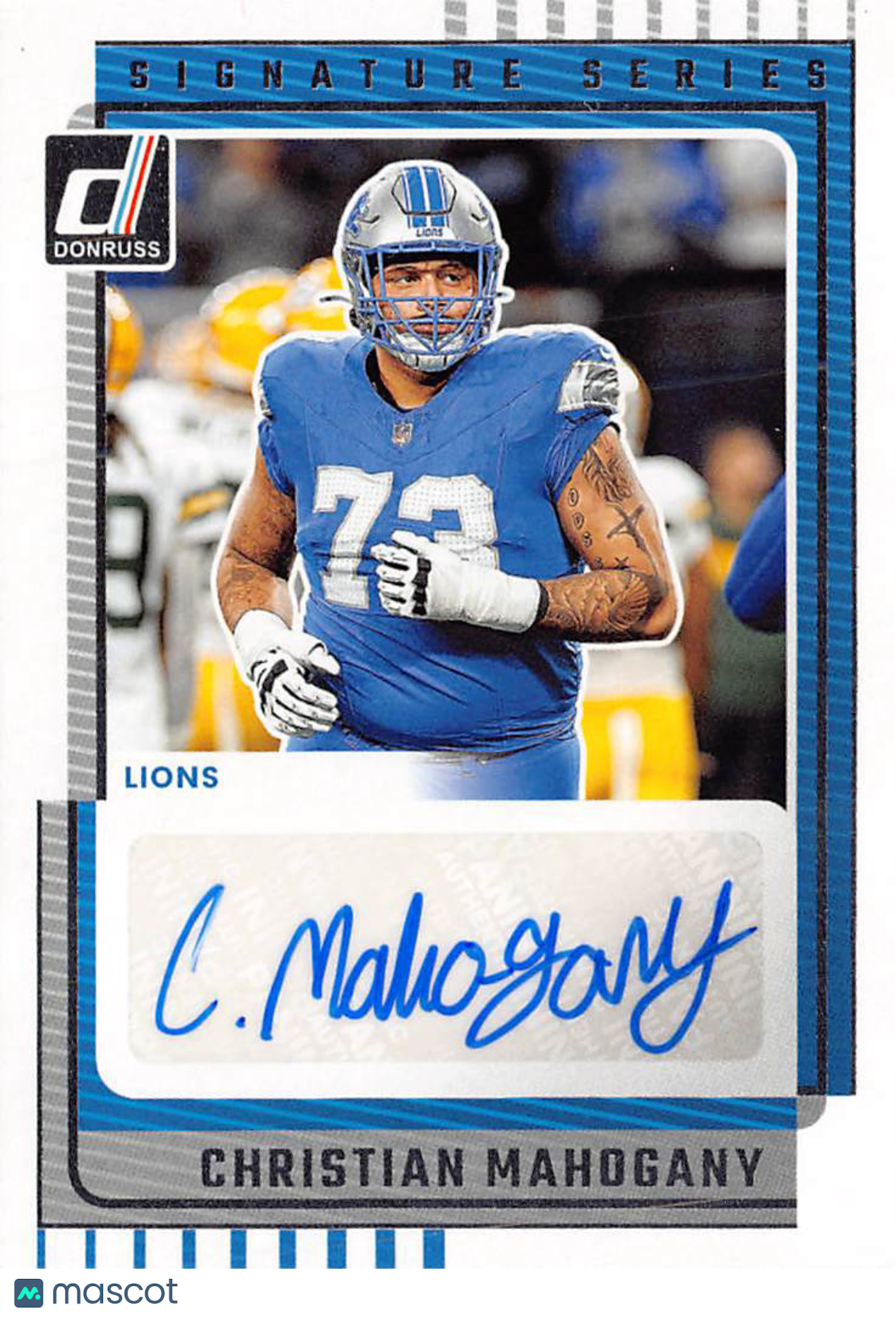 2025 Panini Donruss Signature Series Christian Mahogany #SS-CMY Detroit Lions