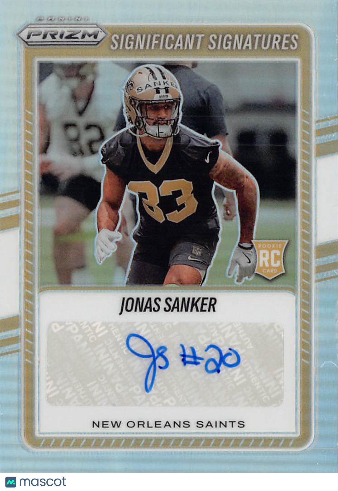 2025 Panini Prizm Jonas Sanker Significant Signatures Rookie RC #SSI-JSR Saints