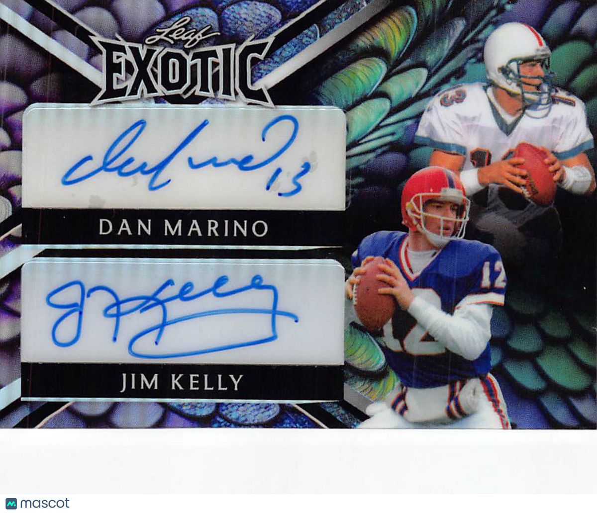2023 Leaf Exotic Jim Kelly Dan Marino Dual Auto Autograph 1/1 #DA-2