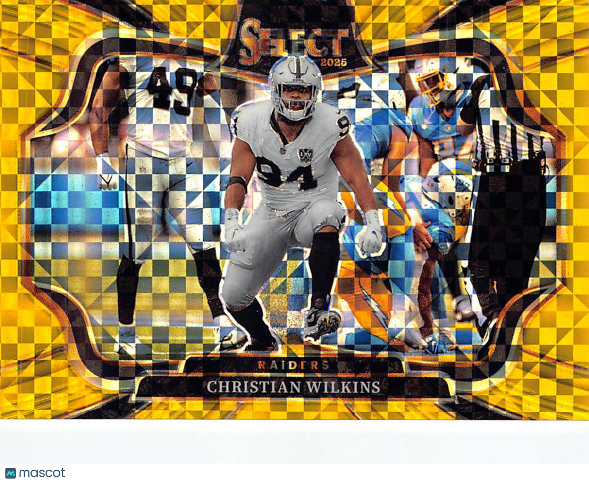 2025 Panini Select Christian Wilkins Gold /10 #406 Las Vegas Raiders