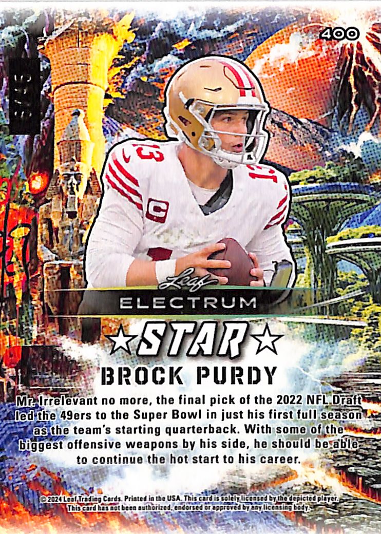 2024 Leaf Electrum Star Brock Purdy /45 #400 San Francisco 49ers