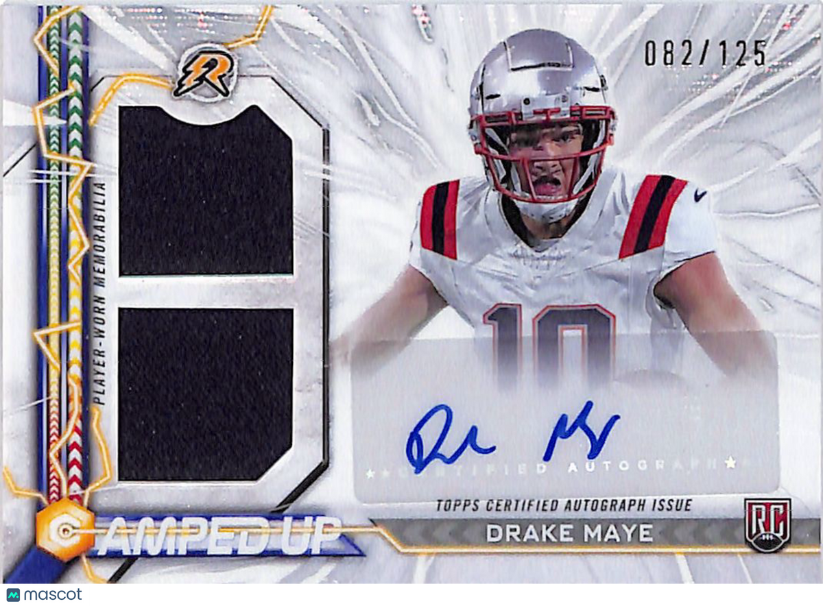 2024 Topps Resurgence Amped Up Drake Maye /125 Rookie Patch Autograph RC #AU-DM