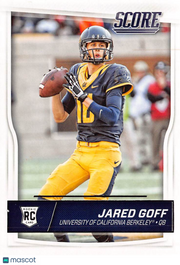 2016 Panini Score Football Jared Goff Rookie RC #332 California Golden Bears