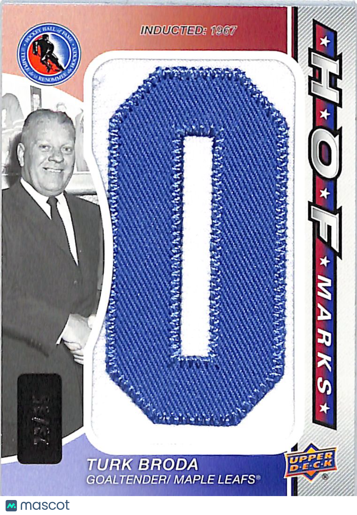2024-25 SP Game Used HOF Marks Turk Broda Letterman /35 Patch #HOFM-TB