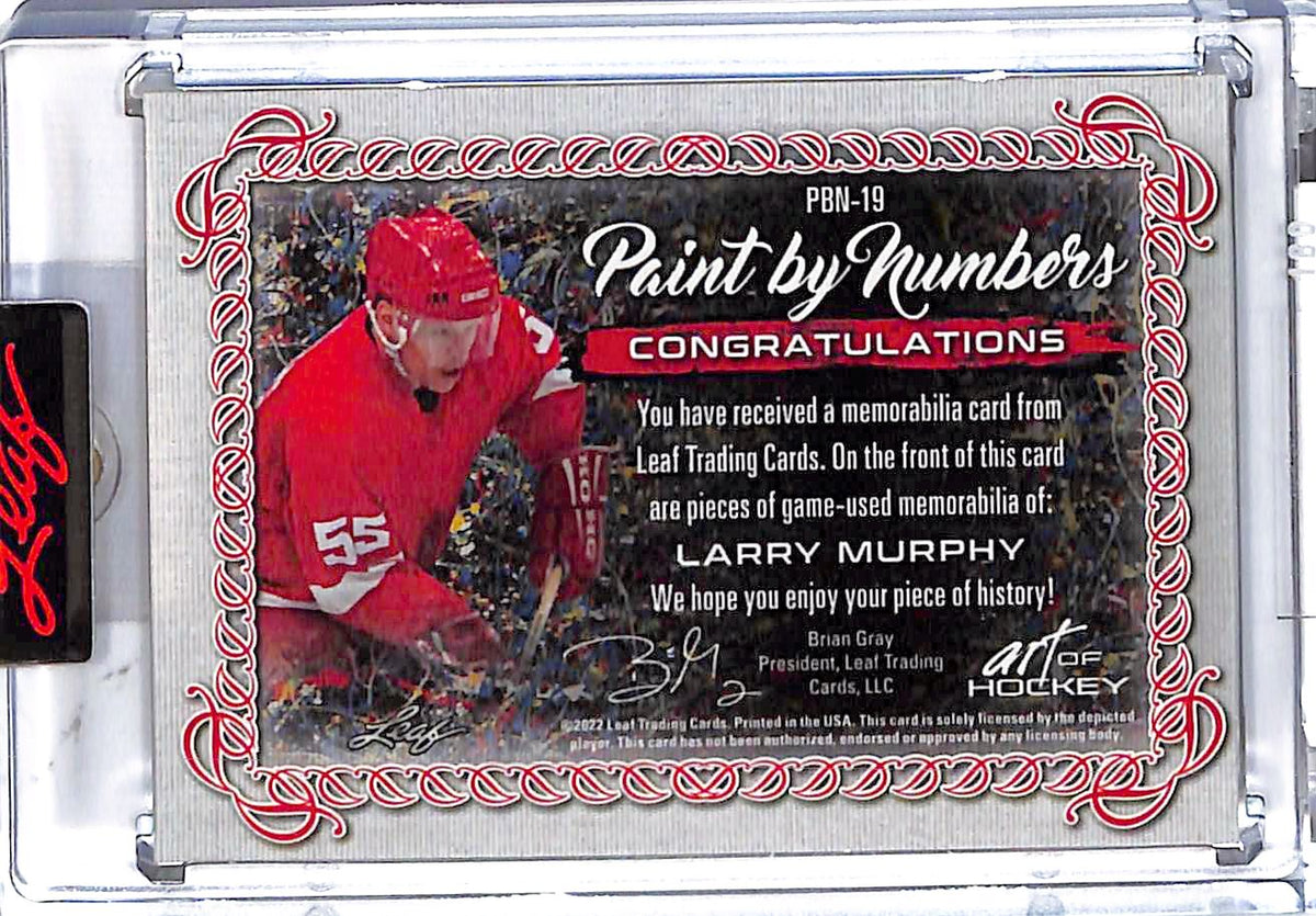 2022 Leaf Art of Hockey Paint by Numbers Larry Murphy /45 Triple Relic #PBN-19