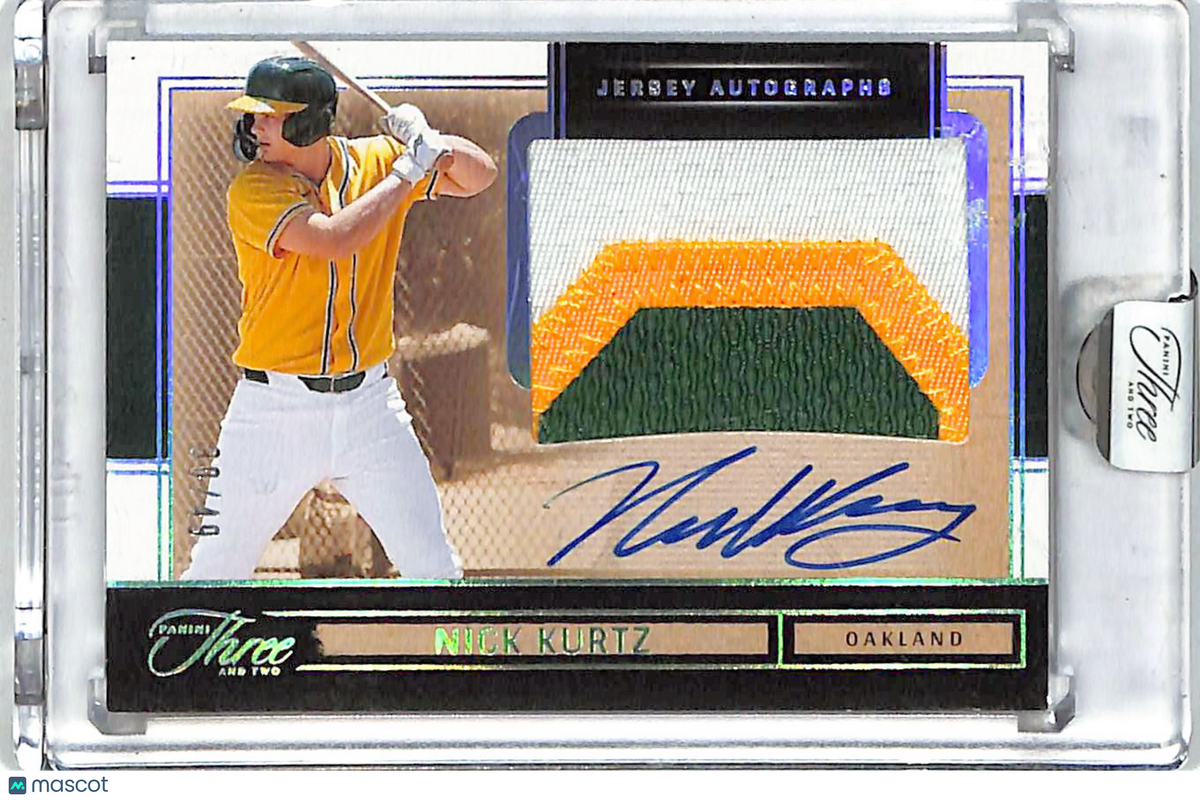 2025 Panini Three and Two Nick Kurtz /49 Rookie Autograph Patch #JK-NK Athletics