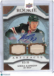 2020-21 Upper Deck Artifacts Kirill Kaprizov Rookie Patch Auto /35 #II Wild