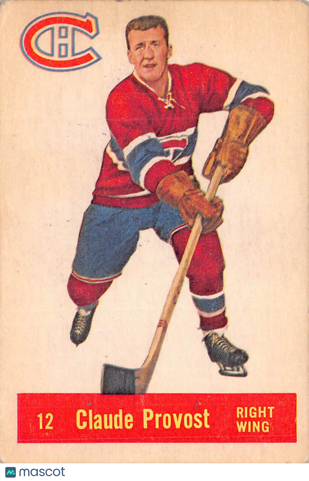 1957 Parkhurst Claude Provost #12 Montreal Canadiens