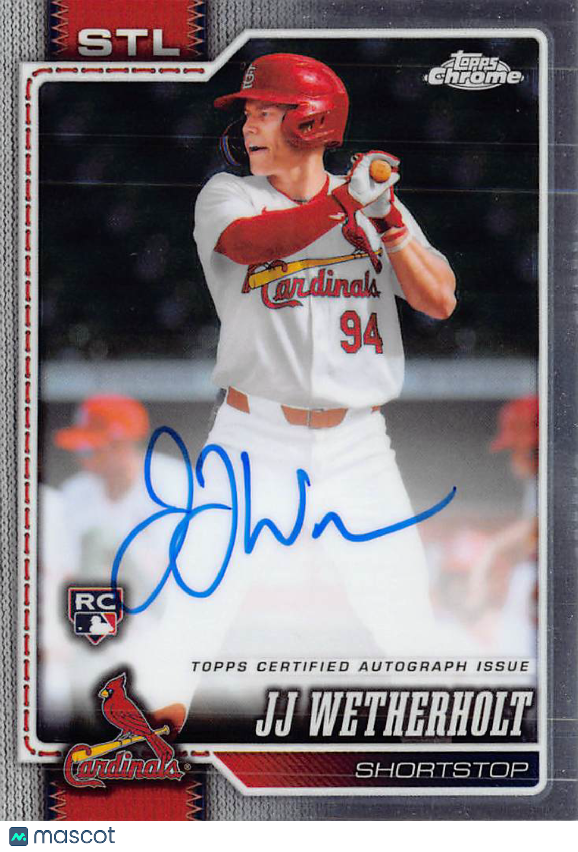 2026 Topps Chrome JJ Wetherholt Rookie Autograph RC #RA-JJW St. Louis Cardinals