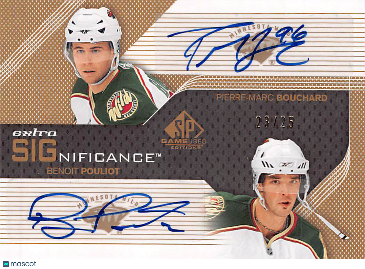 2008 SP Game Used Extra Significance Pouliot Bouchard Auto /25 #XS-PB Wild
