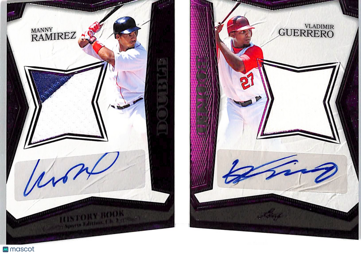 2025 Leaf History Book Manny Ramirez Vladimir Guerrero /8 Autograph Patch #DB-11