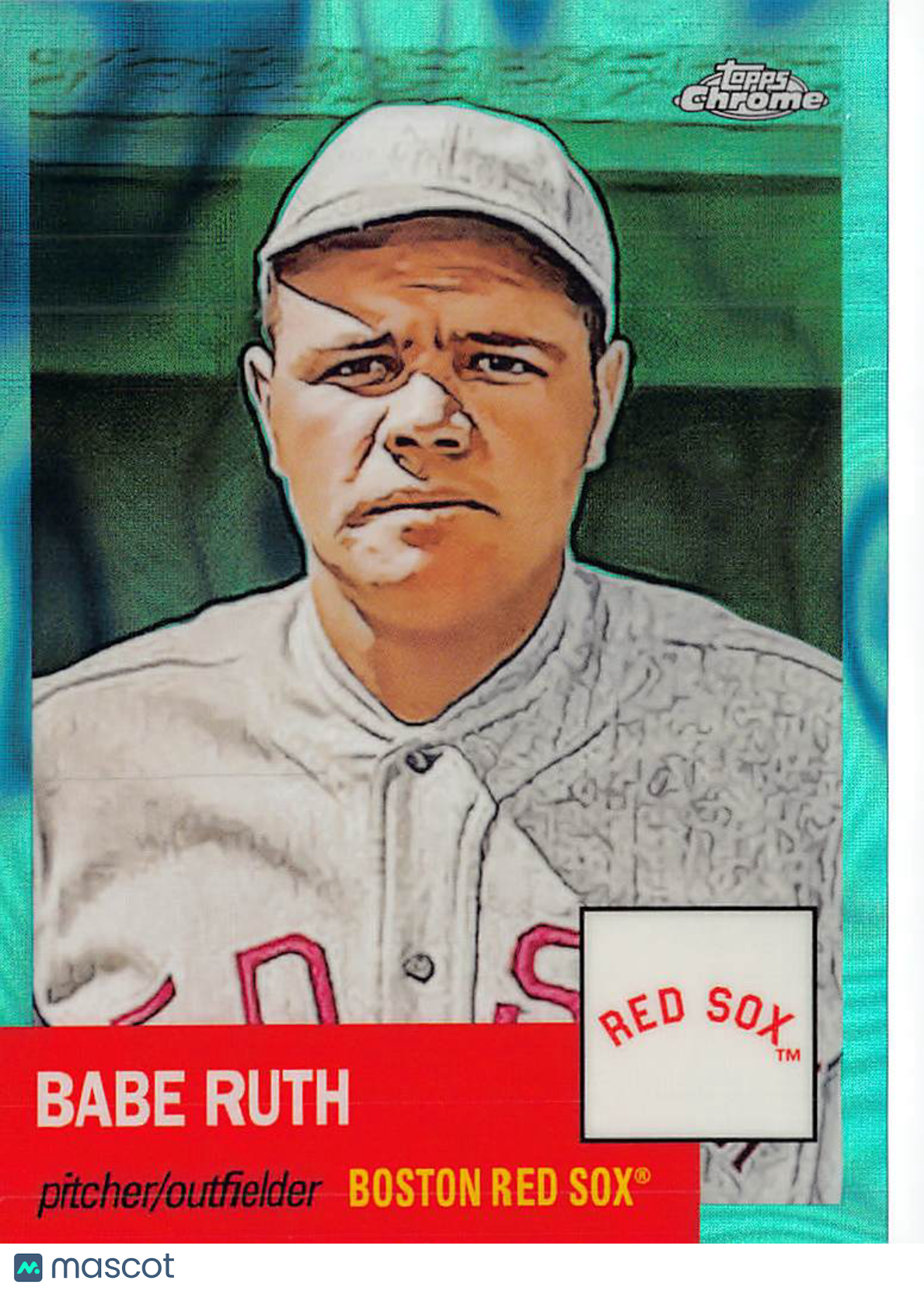 2022 Topps Chrome Platinum Anniversary Babe Ruth Aqua Refractor /299 #3 Red Sox