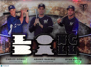 2015 Topps Triple Threads Ramirez Braun Gomez /36 Relic Patch #TTRC-GRB Brewers