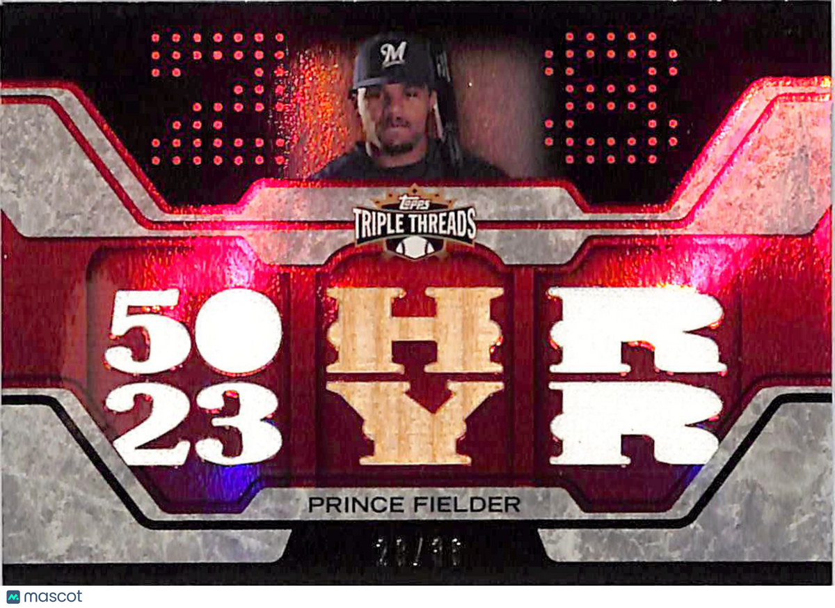 2008 Topps Triple Threads Prince Fielder /36 Triple Relic Patch #TTR-164 Brewers