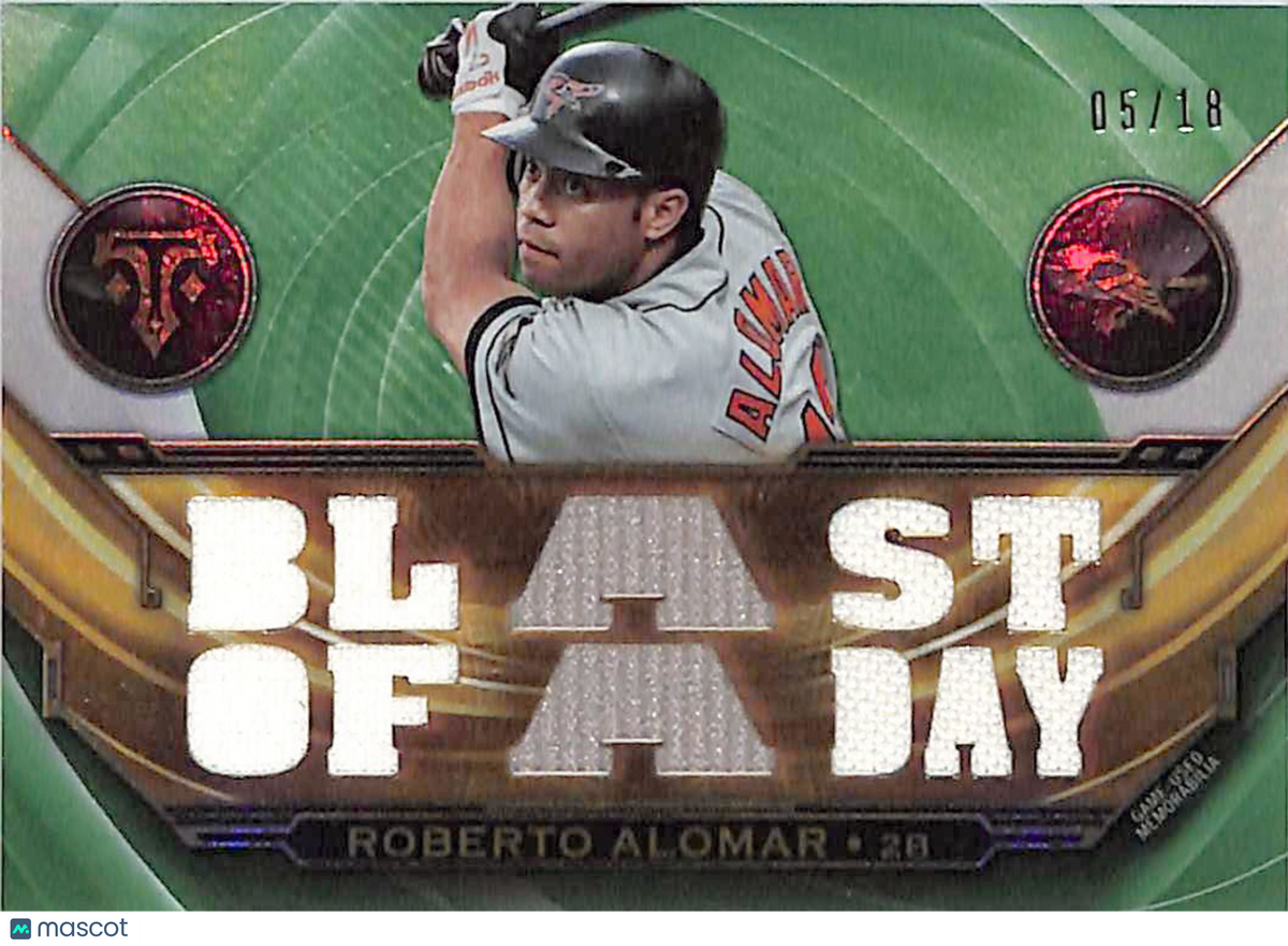 2019 Topps Triple Threads Roberto Alomar Green /18 Relic Patch #TTR-RA Orioles