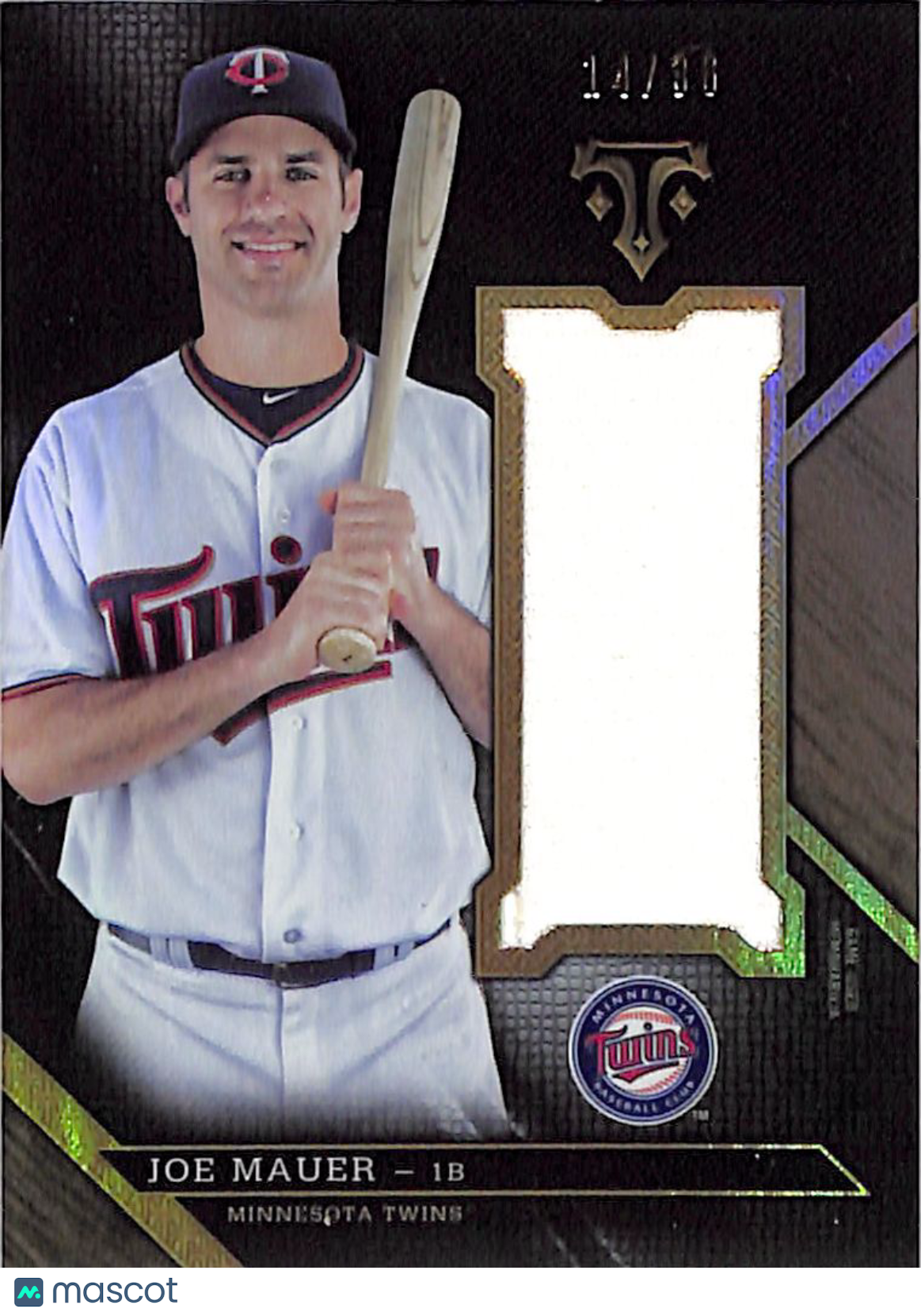 2016 Topps Triple Threads Joe Mauer Black /36 Patch #UJR-JMA Minnesota Twins