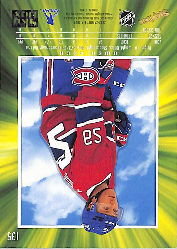 2023-24 SkyBox E-X 2000 Owen Beck Essential Credentials Future /50 135 Canadiens