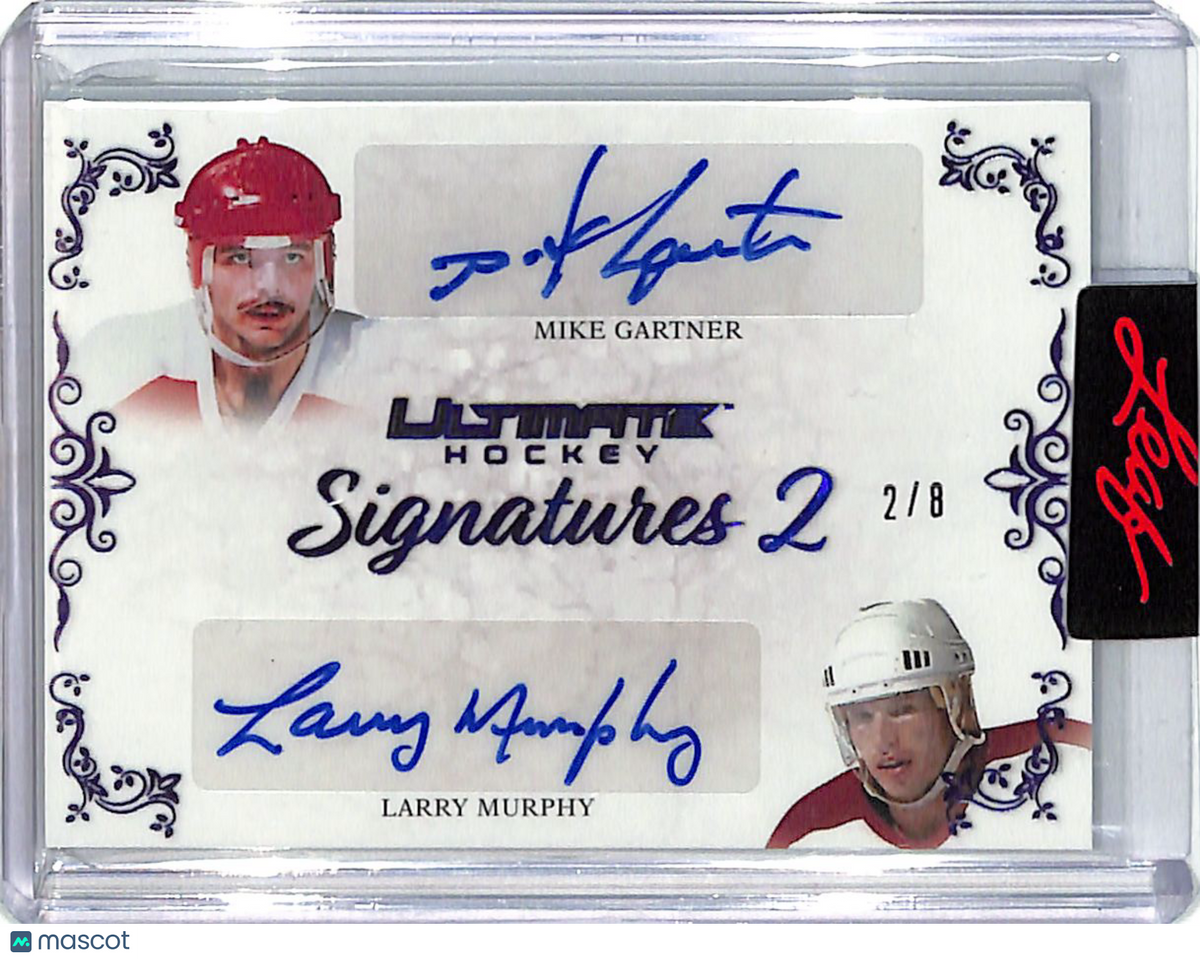 2023 Leaf Ultimate Hockey Signatures 2 Larry Murphy Mike Gartner Auto /8 #US2-10