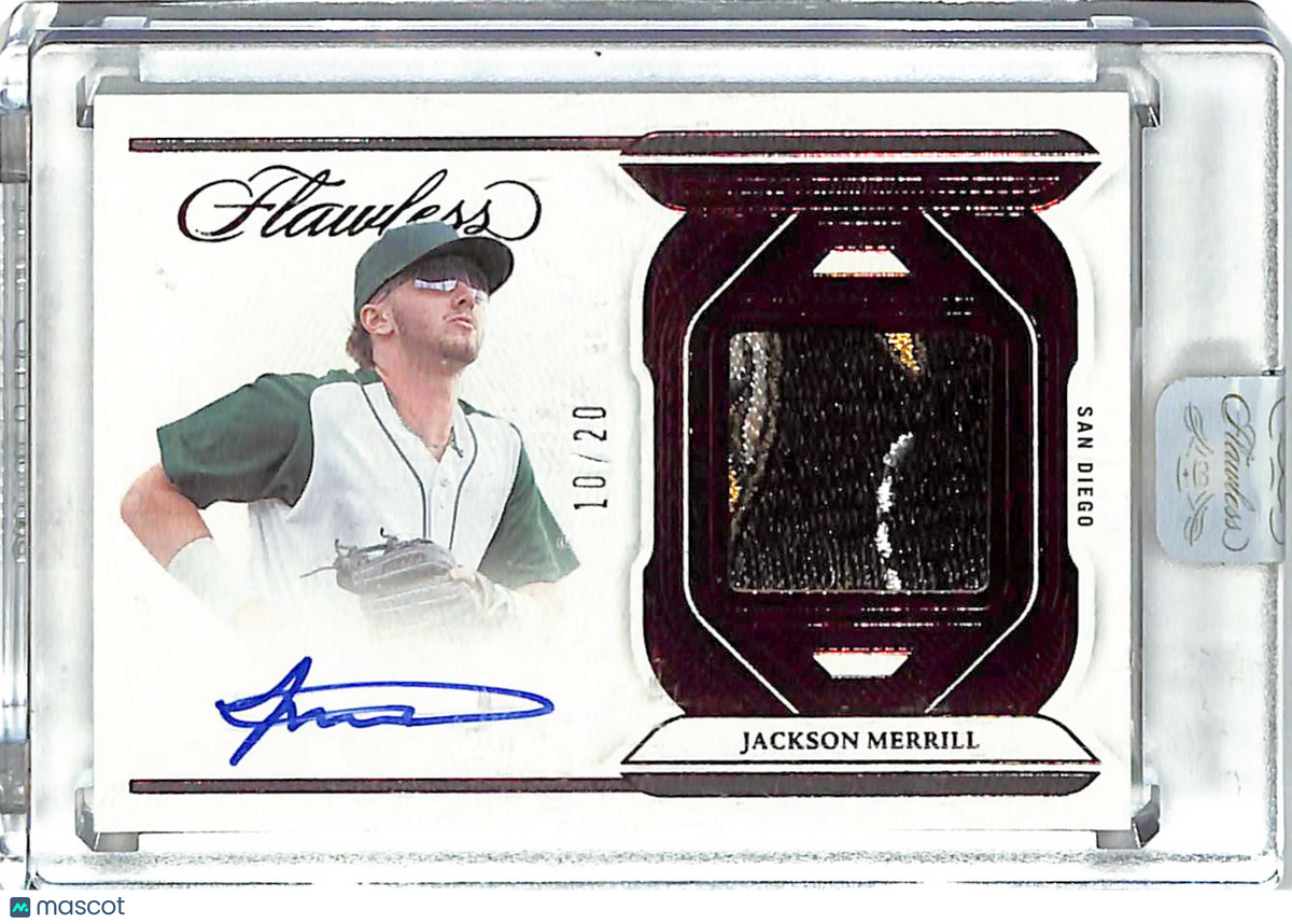 2023 Panini Flawless Jackson Merrill /20 Patch Auto Rookie #FSM-JM Padres