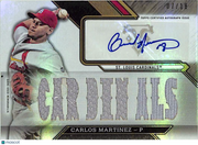 2016 Topps Triple Threads Carlos Martinez /18 Auto Relic Patch #TTAR-CM3