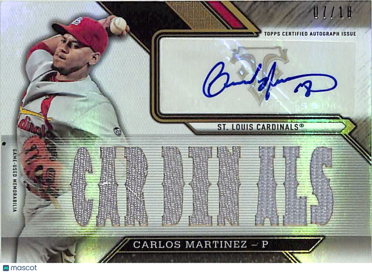 2016 Topps Triple Threads Carlos Martinez /18 Auto Relic Patch #TTAR-CM3