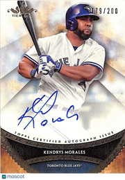 2017 Topps Tier One Kendrys Morales Auto Autograph /200 #PPA-KMO Blue Jays