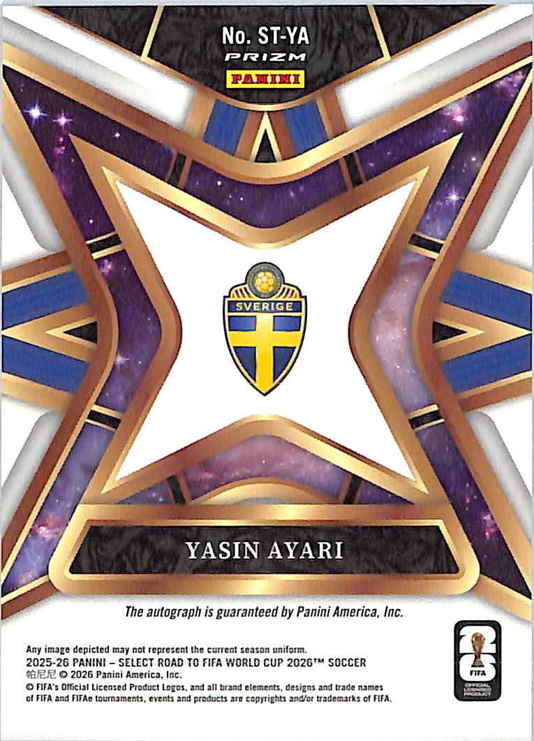 2025-26 Panini Select Road to World Cup Yasin Ayari Auto Autograph #ST-YA Sweden