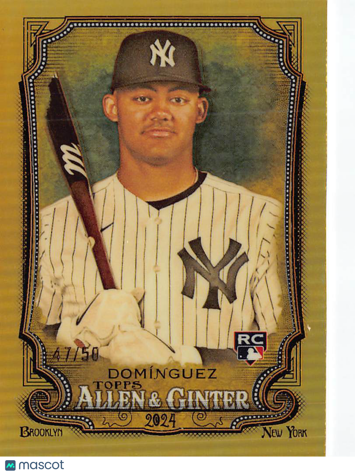 2024 Topps Allen & Ginter Jasson Domínguez Gold Border /50 Rookie RC #31 Yankees