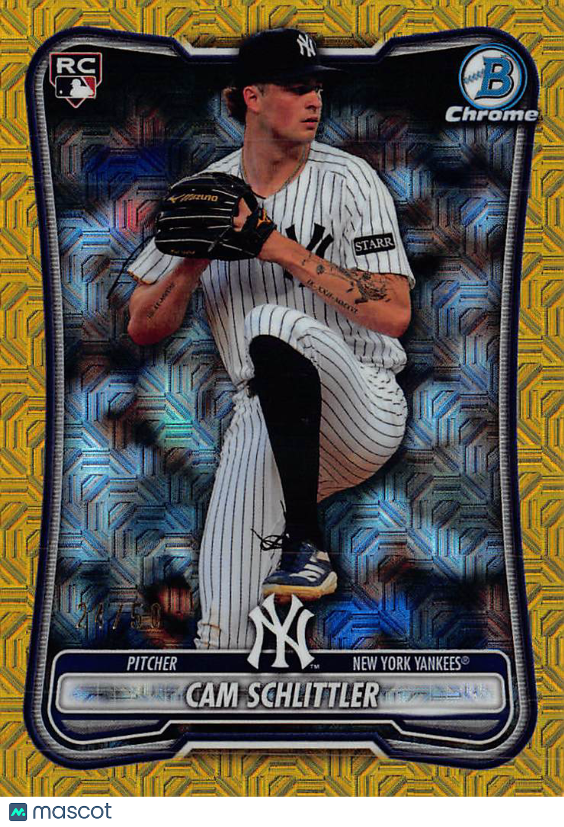 2026 Bowman Chrome Cam Schlittler Gold Mojo Refractor /50 Rookie RC #53 Yankees
