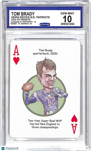 2005 Hero Decks New England Patriots Tom Brady #Ace of Hearts CCG 10 Patriots