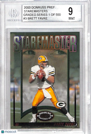 2000 Donruss Preferred Staremasters Brett Favre Graded Series /550 #SM-03 BGS 9 Green Bay Packers