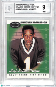 2000 Donruss Preferred Donovan McNabb Graded Series /1125 #65 BGS 9 Philadelphia Eagles