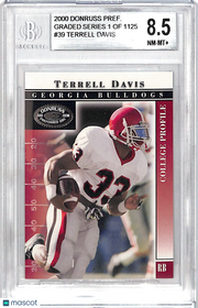 2000 Donruss Preferred QBC Terrell Davis Graded Series /1125 #39 BGS 8.5 Georgia Bulldogs