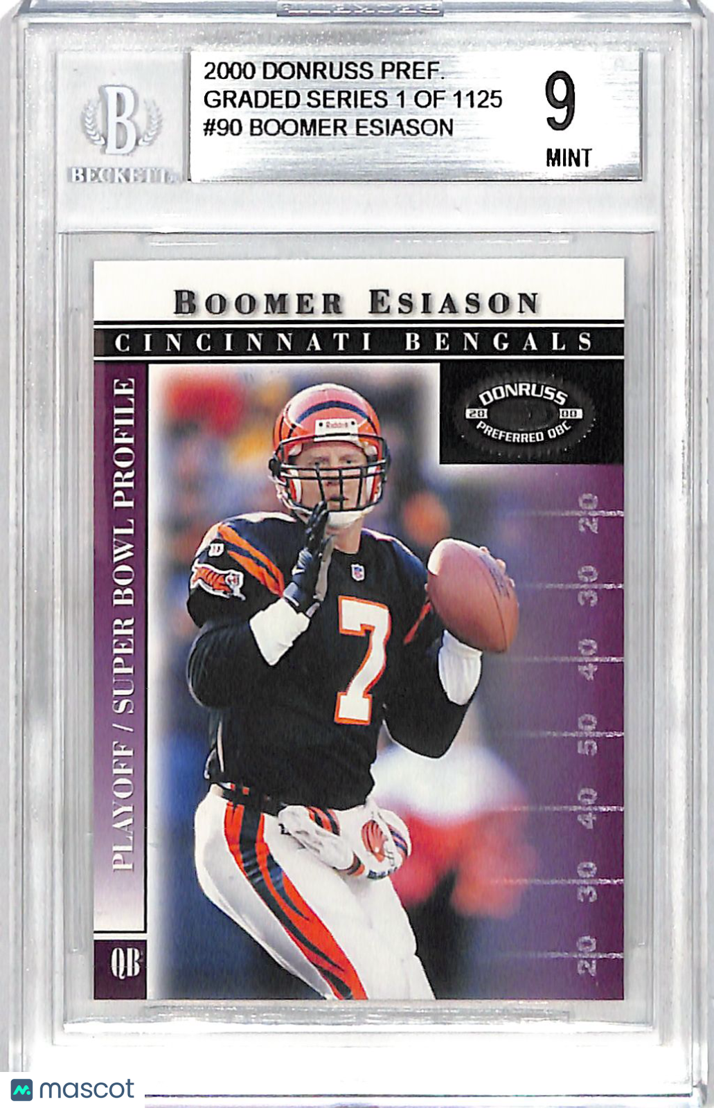 2000 Donruss Preferred Boomer Esiason Graded Series /1125 #90 BGS 9 Cincinnati Bengals