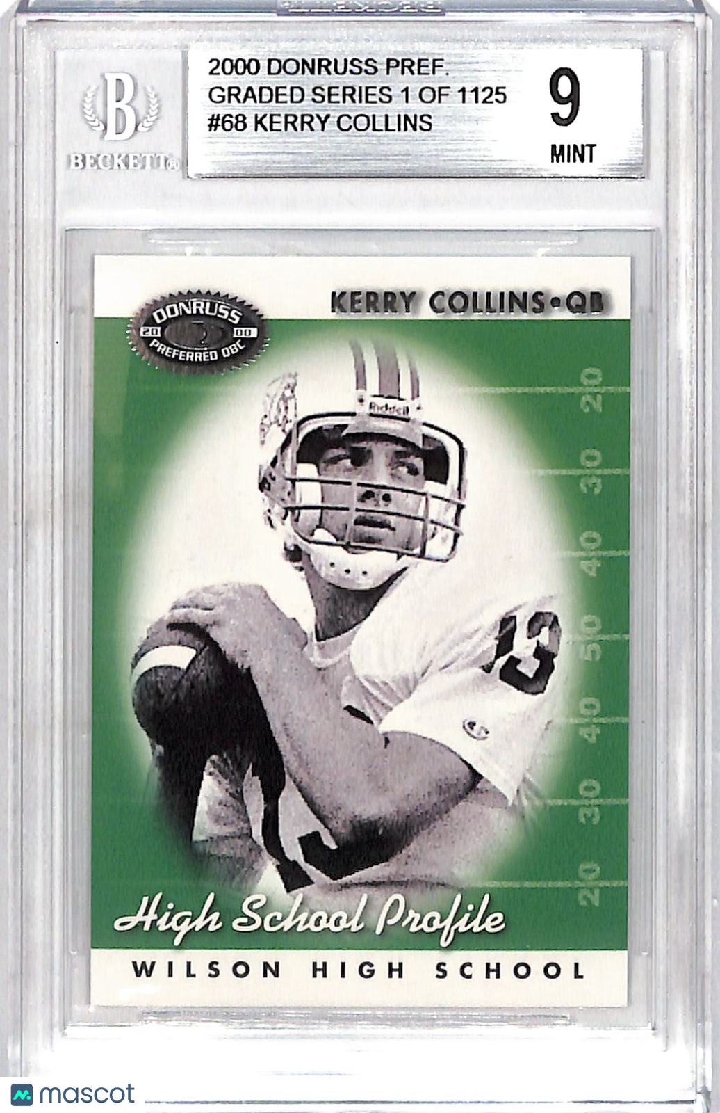2000 Donruss Preferred Kerry Collins Graded Series /1125 #68 BGS 9