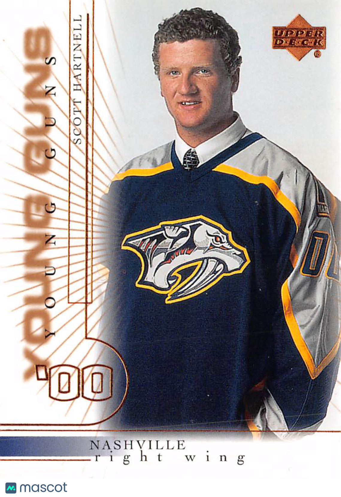 2000-01 Upper Deck Young Guns Scott Hartnell Rookie #226 Nashville Predators