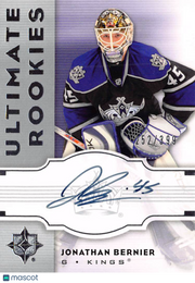 2007-08 Upper Deck Ultimate Collection Jonathan Bernier Autograph /399 Rookie #126 Los Angeles Kings