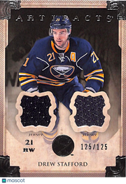 2013-14 Upper Deck Artifacts Drew Stafford /125 Dual Jersey Patch #23 Sabres