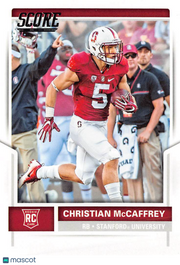 2017 Score Christian McCaffrey Rookie RC #373 Stanford Cardinal