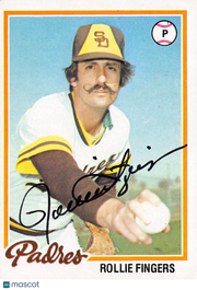 1978 Topps Rollie Fingers Autograph #140 San Diego Padres
