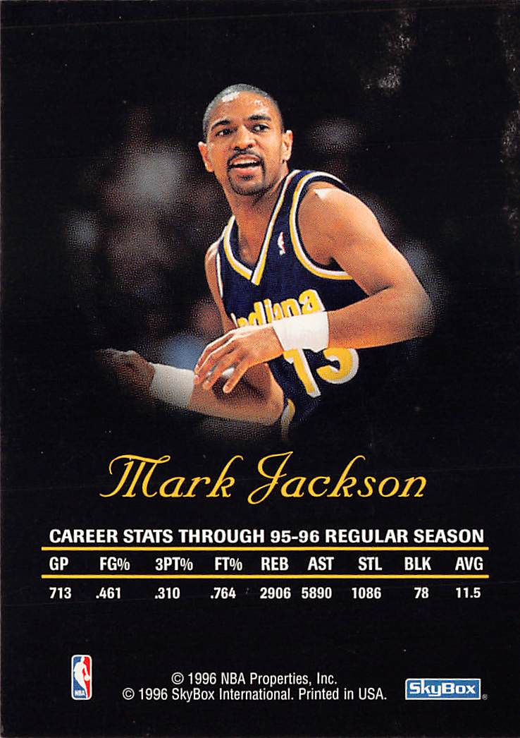 1996 SkyBox Autographics Mark Jackson Indiana Pacers