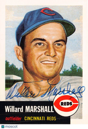 1991 Topps Baseball Archives Ultimate 1953 Willard Marshall Autograph #95 Reds
