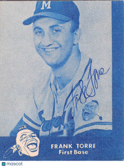1988 Jalfco Lake to Lake Braves Reprint Frank Torre Autograph Milwaukee Braves