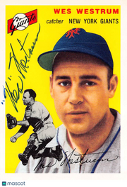 1994 Topps Archives 1954 Wes Westrum Autograph #180 New York Giants