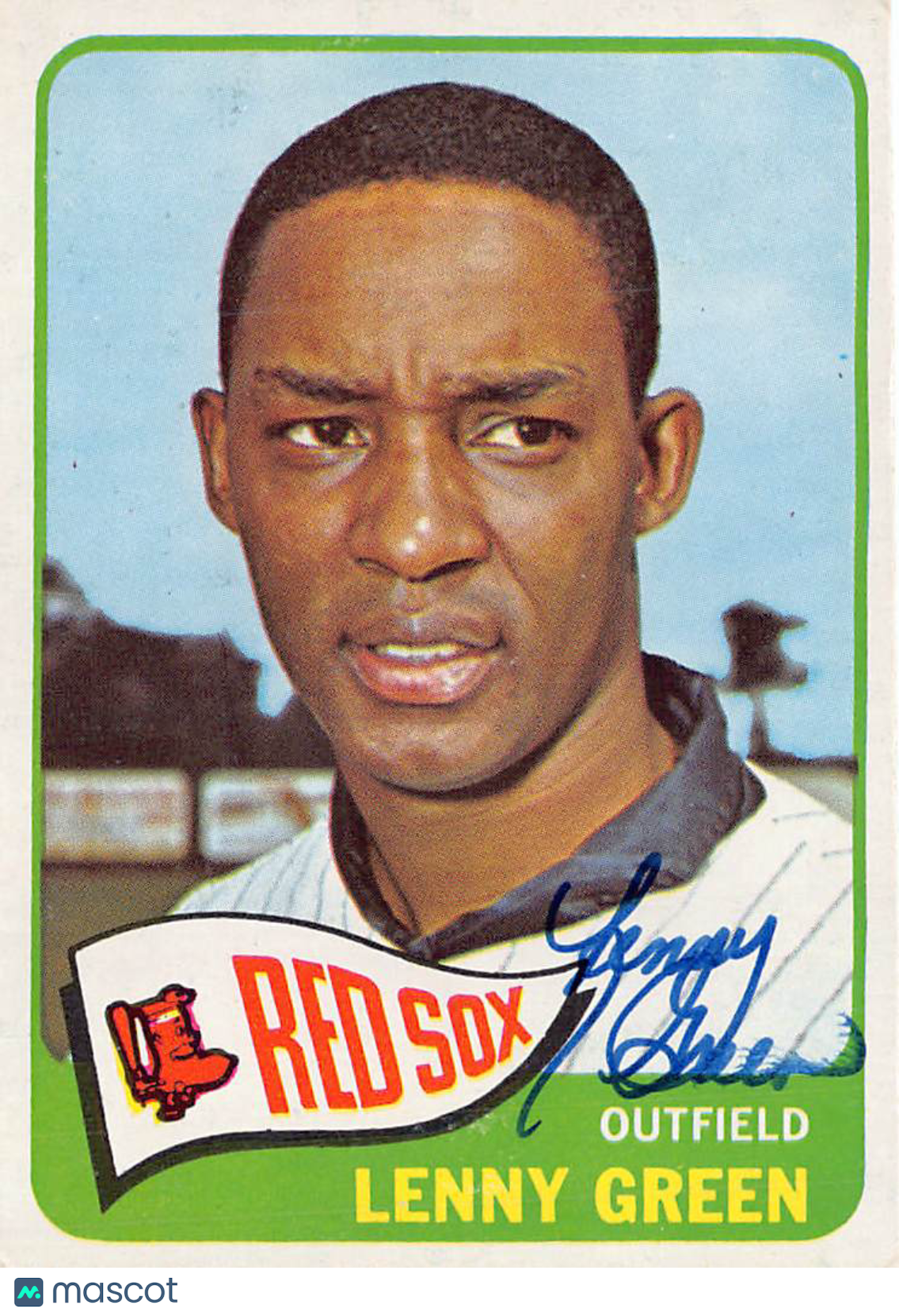 1965 Topps Lenny Green Autograph #588 Boston Red Sox