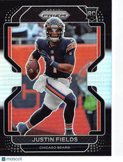 2021 Panini Chronicles Prizm Justin Fields Black Silver Rookie RC #PB-3 Bears
