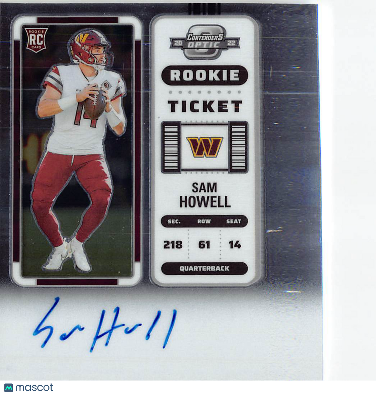 2022 Panini Contenders Optic Sam Howell Rookie Autograph RC #133 Commanders
