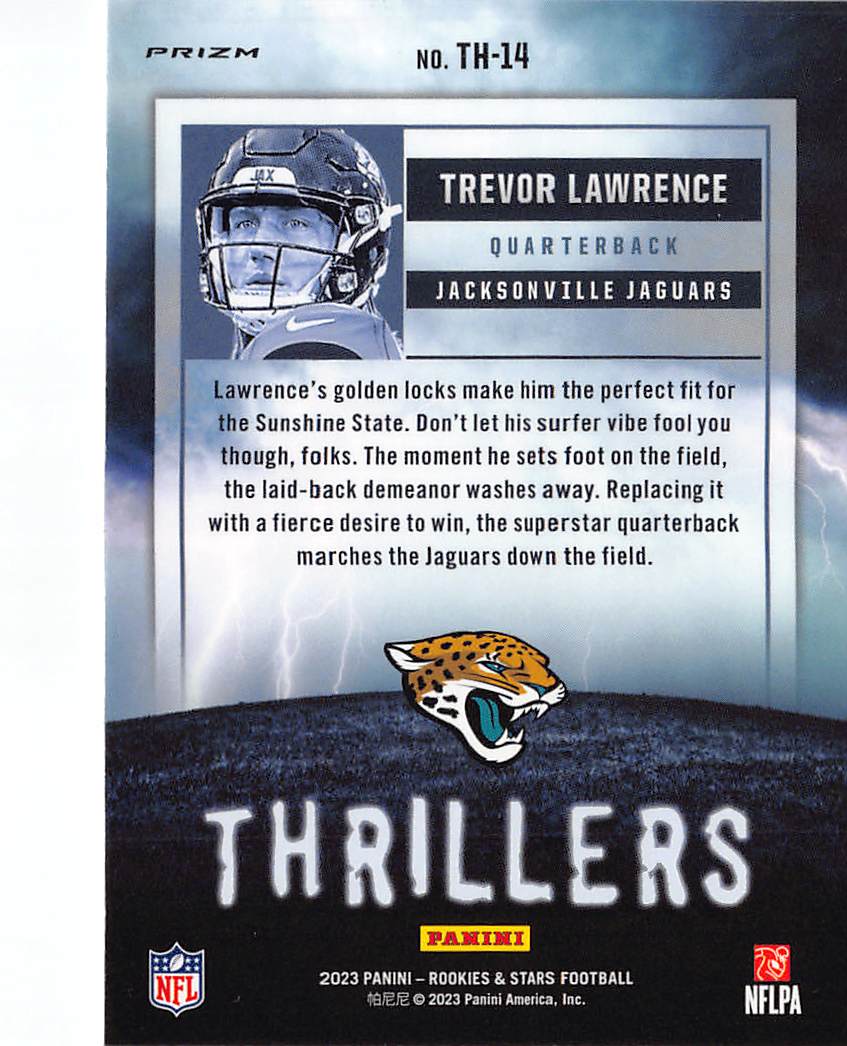 2023 Panini Rookies & Stars Trevor Lawrence Thrillers Silver #TH-14 Jaguars