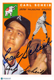 1994 Topps Baseball Archives Ultimate 1954 Carl Scheib Autograph #118 Athletics