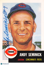 1991 Topps Baseball Archives Ultimate 1953 Andy Seminick Autograph #153 Reds